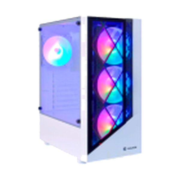 Case PC Halion Dragon CR15 Blanco con Fuente 500W y 4 Ventiladores RGB